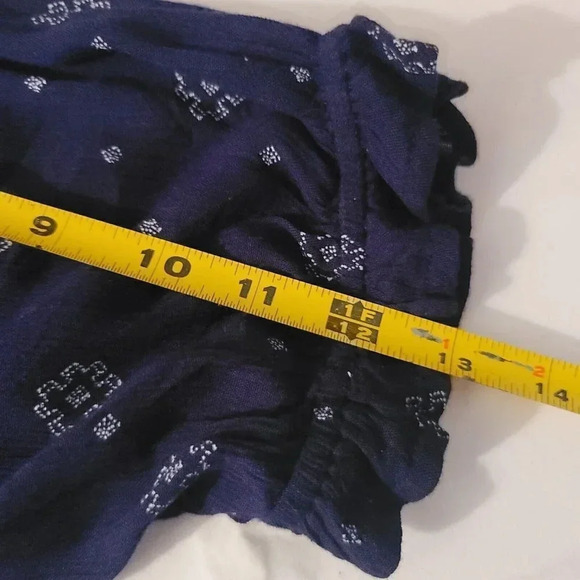 Women’s True Craft Off the Shoulder Midi Dress Blue Geometry Size M Boho Y2K - Picture 13 of 15